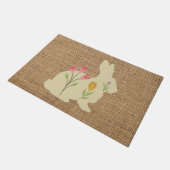 Paasbunny&Flowers burlap - bijtend Deurmat (Schuin)