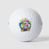 PaasBunny Funny and Cute Character Biting an Eg Golfballen (Voorkant)