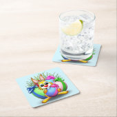 PaasBunny Funny and Cute Character Biting an Eg Kartonnen Onderzetters (Insitu)