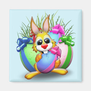 PaasBunny Funny and Cute Character Biting an Eg Magneet
