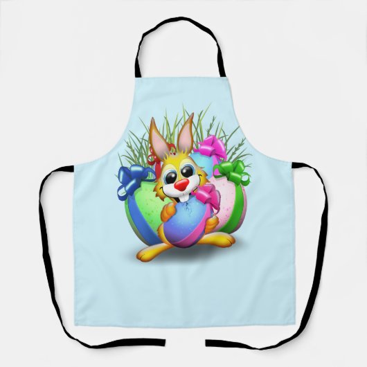 PaasBunny Funny and Cute Character Biting an Eg Schort (Voorkant)