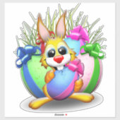 PaasBunny Funny and Cute Character Biting an Eg Sticker (Vel)