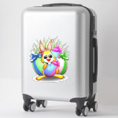 PaasBunny Funny and Cute Character Biting an Eg Sticker (Koffer)