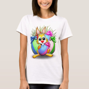 PaasBunny Funny and Cute Character Biting an Eg T-shirt