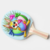 PaasBunny Funny and Cute Character Biting an Eg Tafeltennisbatje (Zijkant)