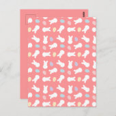paasbunny, gedecorbeerd eipatroon briefkaart (Voorkant / Achterkant)
