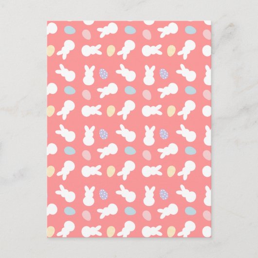 paasbunny, gedecorbeerd eipatroon briefkaart (Voorkant)