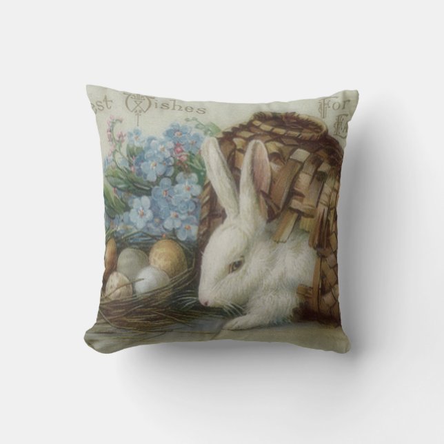 Paasbunny, gekleurd eimandje vergeet me kussen (Voorkant)