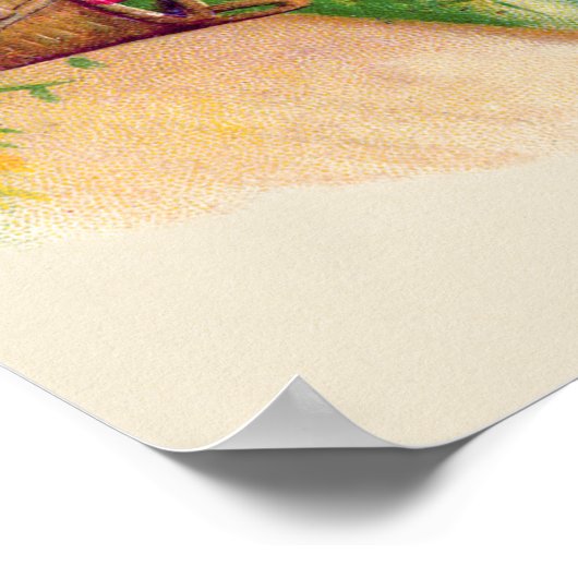 Paasbunny - gekleurde eiboom poster (Hoek)