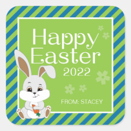 PaasBunny Gift Sticker & Labels (blauw groen)