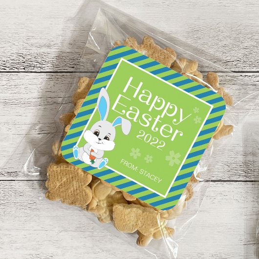 PaasBunny Gift Sticker & Labels (blauw groen)