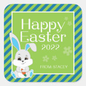 PaasBunny Gift Sticker & Labels (blauw groen) (Voorkant)