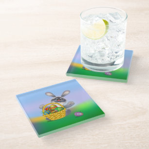 Paasbunny Glazen Onderzetter