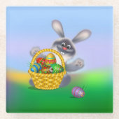 Paasbunny Glazen Onderzetter (Voorkant)
