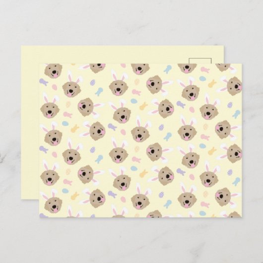 Paasbunny Golden Retriever Patroon Briefkaart (Voorkant / Achterkant)