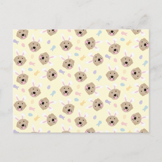 Paasbunny Golden Retriever Patroon Briefkaart (Voorkant)