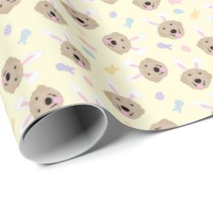 Paasbunny Golden Retriever Patroon Cadeaupapier