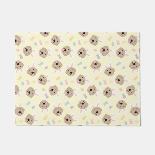 Paasbunny Golden Retriever Patroon Deurmat (Voorkant)