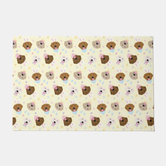 Paasbunny Golden Retriever Patroon Deurmat (Voorkant)