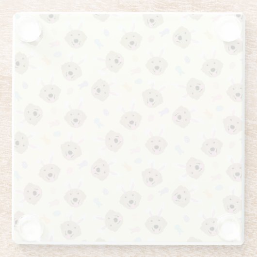 Paasbunny Golden Retriever Patroon Glazen Onderzetter (Achterkant)