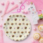 Paasbunny Golden Retriever Patroon Papieren Bordje (Feest)