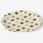 Paasbunny Golden Retriever Patroon Papieren Bordje (Gekanteld)