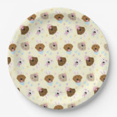 Paasbunny Golden Retriever Patroon Papieren Bordje (Voorkant)