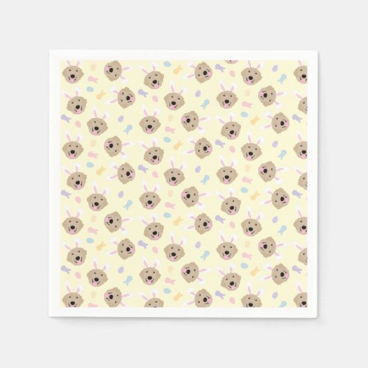 Paasbunny Golden Retriever Patroon Servet (Voorkant)