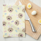 Paasbunny Golden Retriever Patroon Theedoek (Quarter Fold)