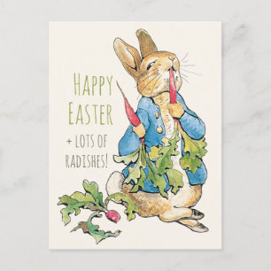  paasbunny gorging op radishes CC1110 Briefkaart