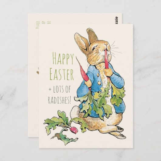  paasbunny gorging op radishes CC1110 Briefkaart (Voorkant / Achterkant)