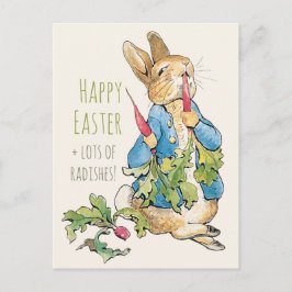  paasbunny gorging op radishes CC1110 Briefkaart