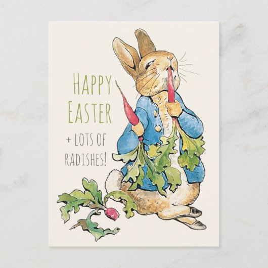  paasbunny gorging op radishes CC1110 Briefkaart (Voorkant)