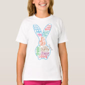 PaasBunny Graphic Word Cloud met naam Girl T-shirt (Voorkant)