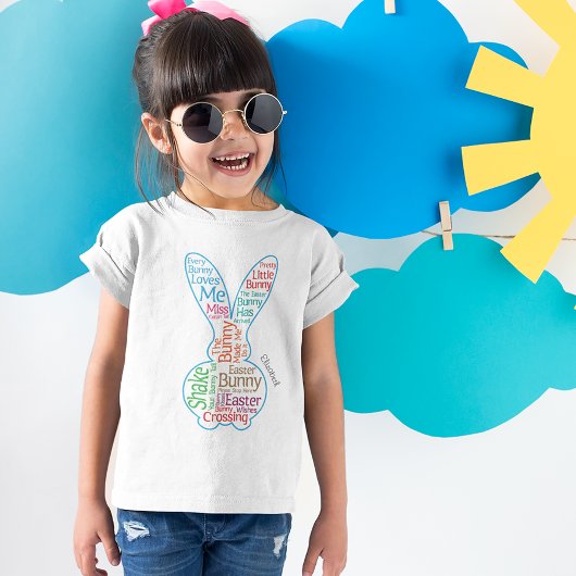 PaasBunny Graphic Word Cloud met naam Girl T-shirt