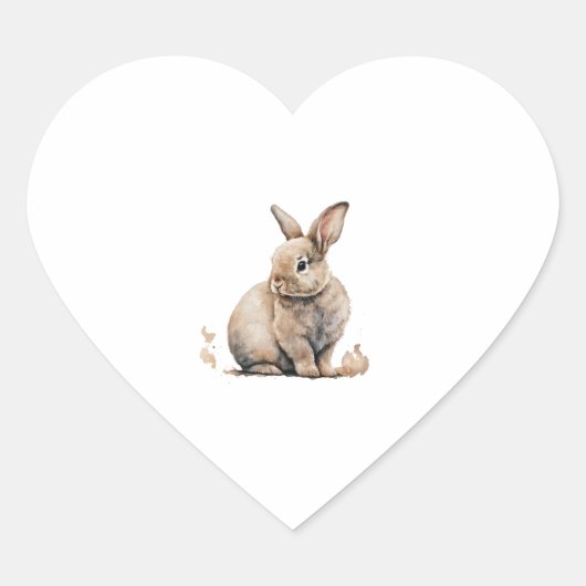 Paasbunny Hart Sticker (Voorkant)