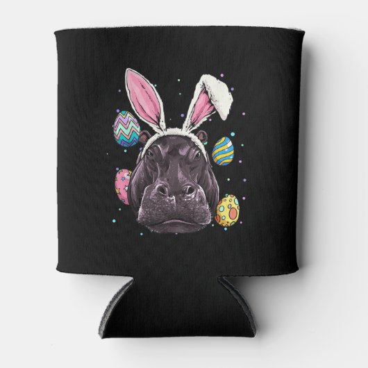 Paasbunny Hippo Funny Easter Hippo Gifts Blikjeskoeler (Voorkant)