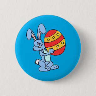 paasbunny Holding kleurrijke paaseieren Ronde Button 5,7 Cm