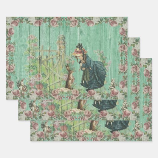  paasbunny inpakpapier vel (Set)