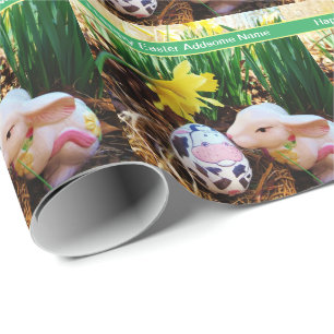 PaasBunny Koe Eieren Cadeaupapier