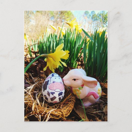 PaasBunny Koe Eieren Feestdagenkaart (Voorkant)