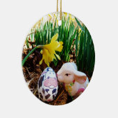 PaasBunny Koe Eieren Keramisch Ornament (Rechts)