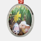 PaasBunny Koe Eieren Metalen Ornament (Links)