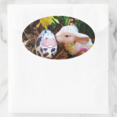PaasBunny Koe Eieren Ovale Sticker (Tas)