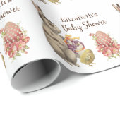 PaasBunny  konijn en Baby shower van kippen Cadeaupapier (Rol Hoek)