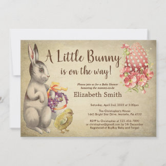 PaasBunny konijn en Baby shower van kippen Kaart