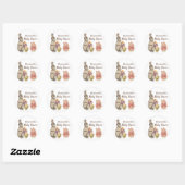 PaasBunny  konijn en Baby shower van kippen Ronde Sticker (Vel)