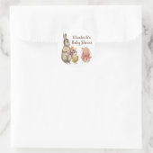 PaasBunny  konijn en Baby shower van kippen Ronde Sticker (Tas)