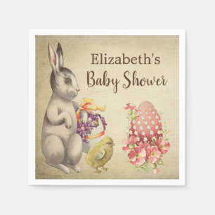 PaasBunny  konijn en Baby shower van kippen Servet