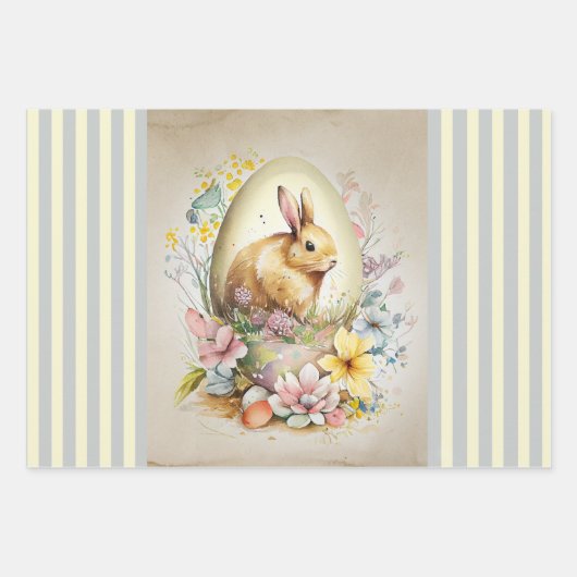  paasbunny & kuiken inpakpapier vel (Voorkant)